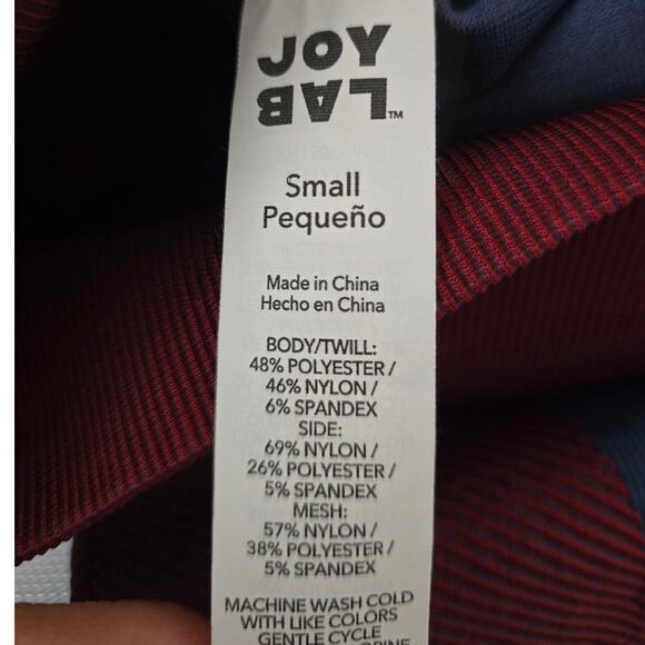 JoyLab Women's Burgundy Blue Ribbed Athletic Leggings S - Picture 4 of 4